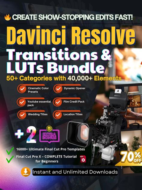 Davinci Resolve Studio Templates, 40,000+ Plugins, Transition & Luts ...