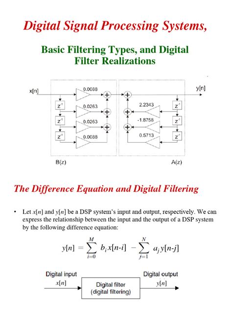 Part6 - Digital Signal Processing Systems, Basic Filtering Types | Download Free PDF | Digital ...