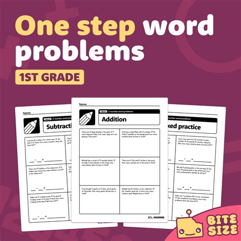 Image result for One Step Word Problems Worksheet First Grade