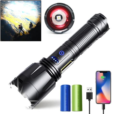 MMXIANG Flashlights High Lumens Rechargeable,300000 Lumens Super Bright ...