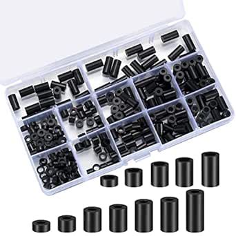 320 Pcs Electrical Outlet Screws Spacers, Black Nylon Round Spacer ...