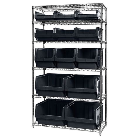 Quantum Storage Systems Shelving Unit, 42 in W x 74 in H x 18 in D, 6 ...