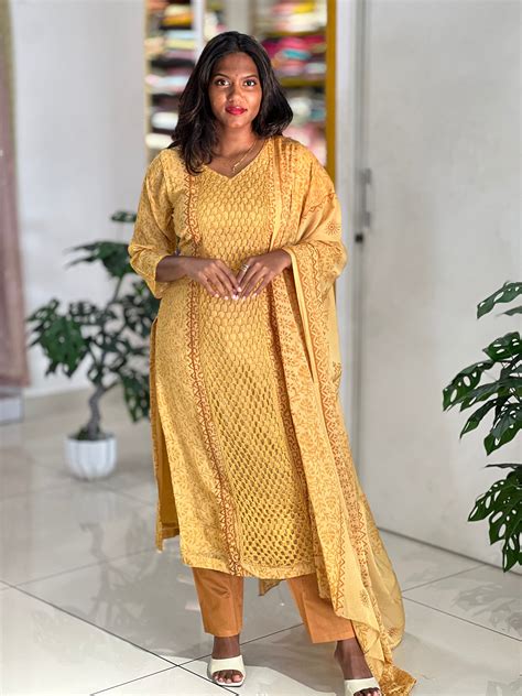 Block Printed Georgette Kurta Set |SLM175 – Aham Designer Boutique