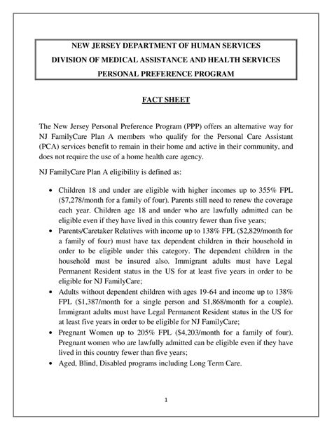 NJ Personal Preference Program (PPP) for NJ FamilyCare: Self-Directed ...