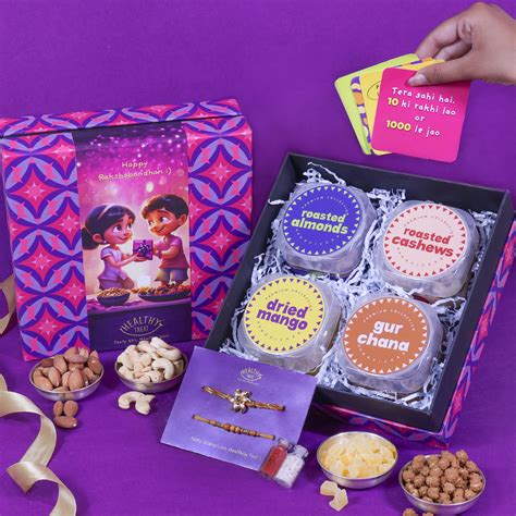 Nutty Sibling Love Rakhi Gift Box by Healthy Treat - HEALTHY TREAT