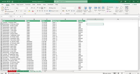 Meeting Agenda Excel Template