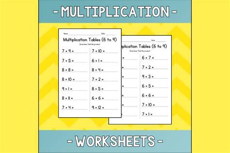 Multiplication - Times Tables of 6 to 9 Graphic by atlasart · Creative ...