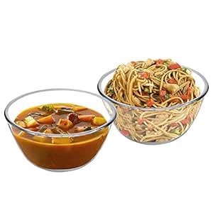 Buy SIMPARTE Borosilicate Glass Mixing & Serving Bowl Set of 2, 1100ml ...