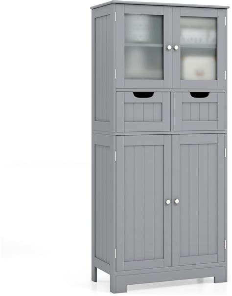 Amazon.com: Giantex Bathroom Floor Storage Cabinet - Freestanding ...