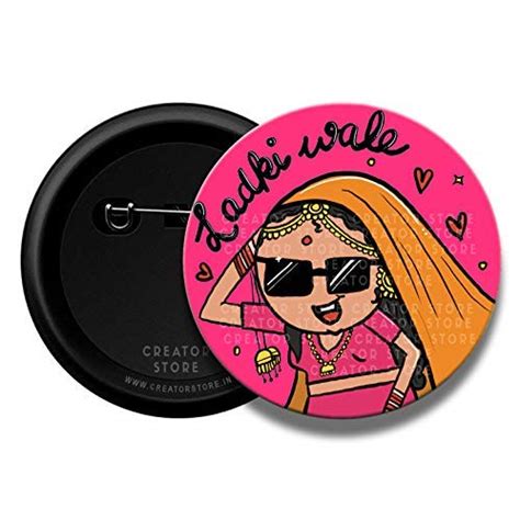 Buy ladki wale wedding pinback button badge 58mm - creator store-Multi ...
