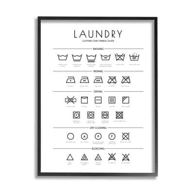 Stupell Industries Laundry Cleaning Symbols Wall Art in Black Frame ...