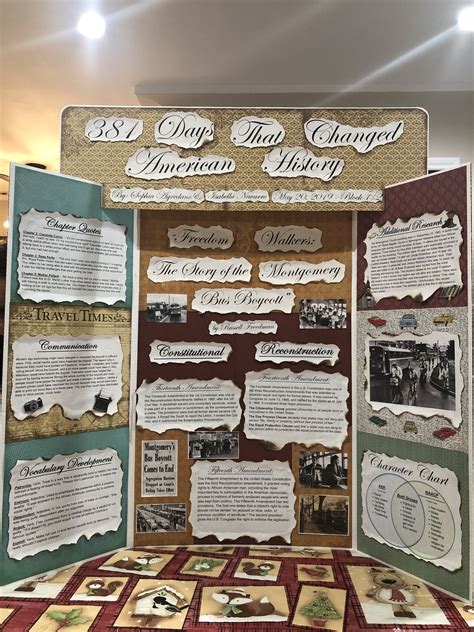 The Montgomery Bus Boycott school board | Creative school project ideas ...