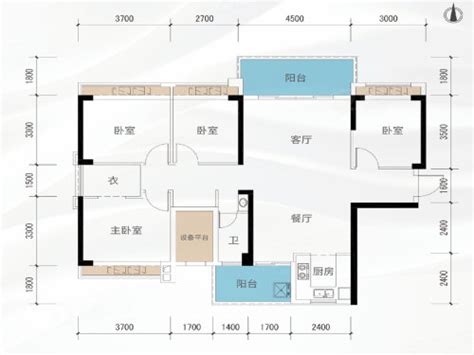 南信时代金湖湾138平米E户型，南信时代金湖湾4室2厅2卫1厨约138.00平米户型图，朝南北朝向 - 汕头安居客