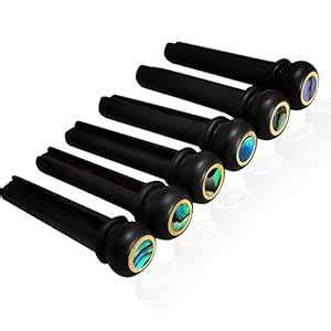 Ebony Guitar Bridge Pins Endpin Inlaid Abalone Dot Acoustic Guitar ...