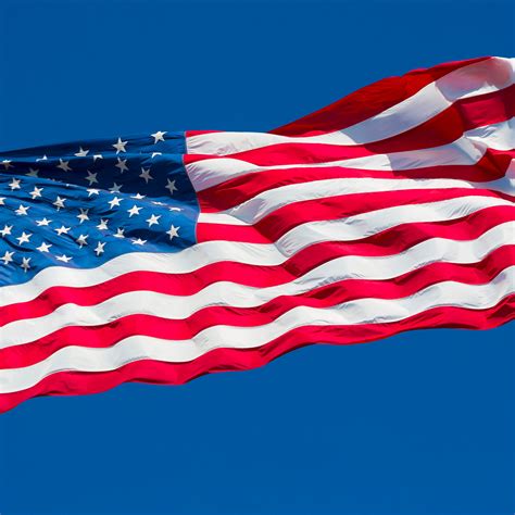 Flag of USA Wallpaper 4K, Blue Sky, American flag
