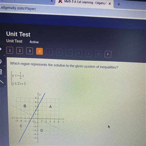 Which region represents the solution to the given system of ...