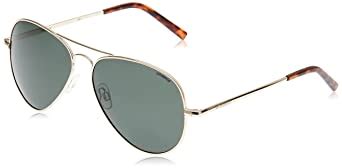 Polaroid Men-Women Aviator Sunglasses Gold Frame Green Lens Large ...