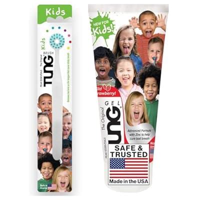 Peak Essentials The Original TUNG Brush Tongue Scraper for Kids, Kids ...