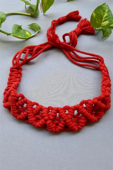 House of Macrame Handcrafted Macrame Headband - Red – Okhaistore