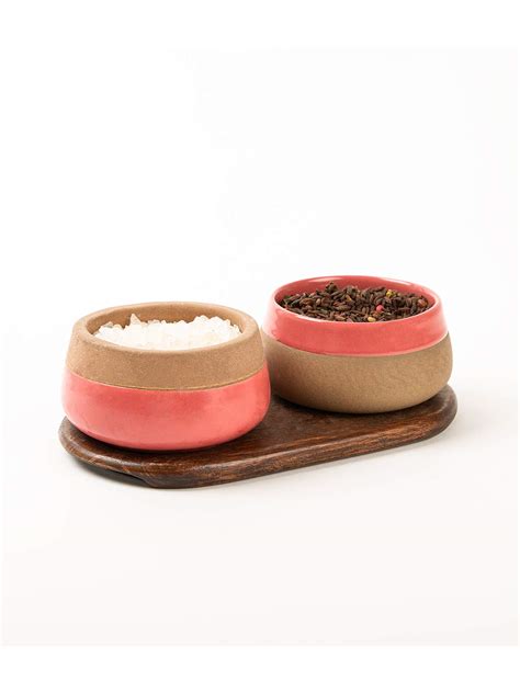 Buy Ellementry Ember Ceramic Pink Condiment Bowl Set of 2| Color: Pink ...