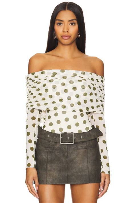 AFRM Maxine Bodysuit in Birch Dot | REVOLVE