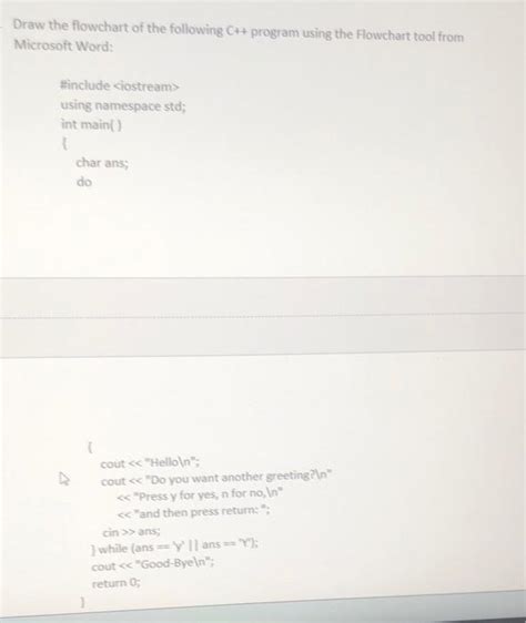 Image result for Draw a Flowchart in MS Word of Hello World C Program Easy