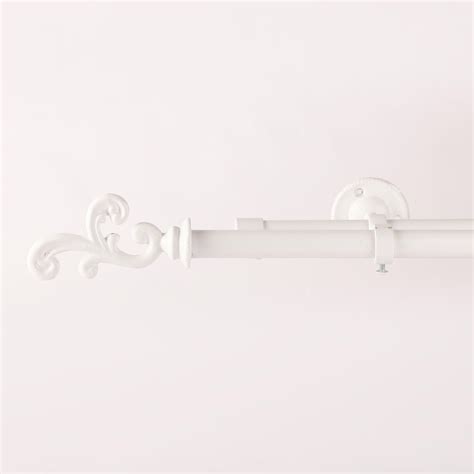 REGAL METAL FINIAL EXTENDABLE DOUBLE CURTAIN ROD WHITE 19MM (HARDWARE ...