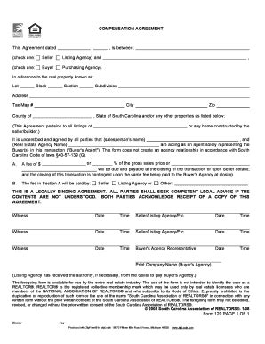 COMPENSATION AGREEMENT - South Carolina REALTORS - Fill and Sign ...