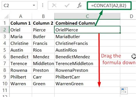 How to Join Two Columns in Excel 的图像结果