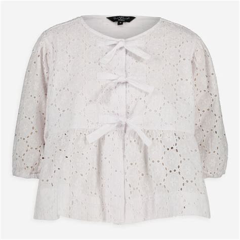 White Embroidered Eyelet Top - TK Maxx UK