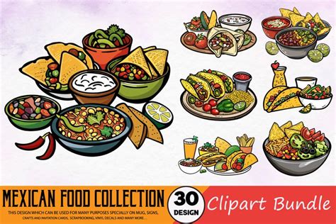 Mexican Food Collection Clipart Bundle