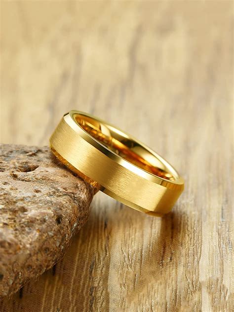 Yellow Chimes Rings for Women Stainless Steel Gold Plated Band Style ...
