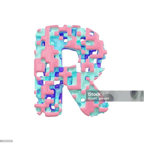 Alphabet Letter R Uppercase Geometric Font Made Of Cubic Blocks 3d ...