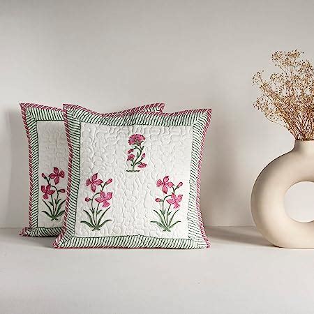 Buy BLOCKS OF INDIA Hand Block Printed Cotton Cushion Cover (16 x 16 ...