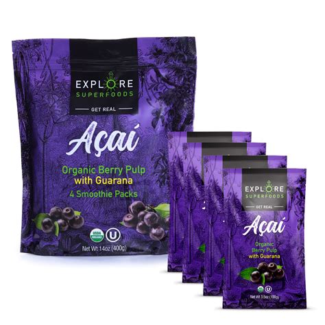 Buy Explore Superfoods Açaí Frozen Puree Packs With Guarana - 3.5oz ...