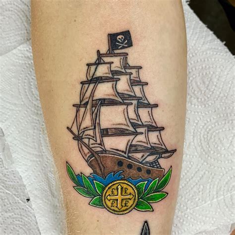 Traditional Pirate Ship Tattoos