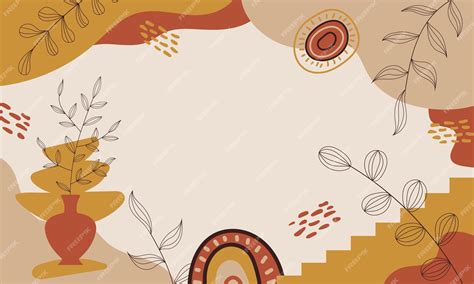 Premium Vector | Aesthetic background Boho background Background in ...