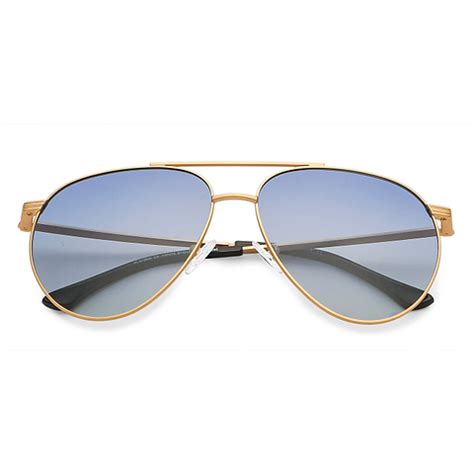 Buy Matte Gold Black Blue Gradient Full Rim Aviator Vincent Chase The ...