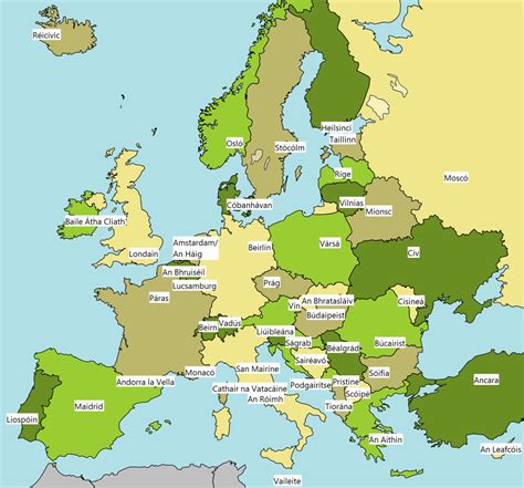 Europe Map With Capital Cities