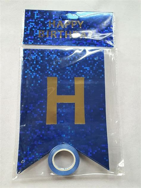Buy Holographic Shiny Happy Birthday Banner Bunting Garland Letters For ...