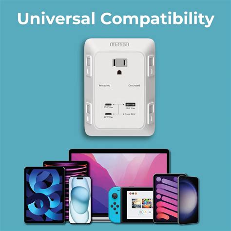 BLACK+DECKER PD USB Wall Charger Surge Protector, 5 India | Ubuy