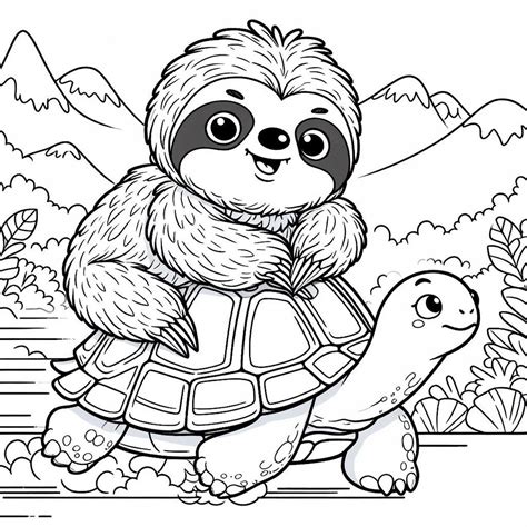 Fun Sloths Coloring Sheets Pack for Preschoolers Toddlers Simple ...