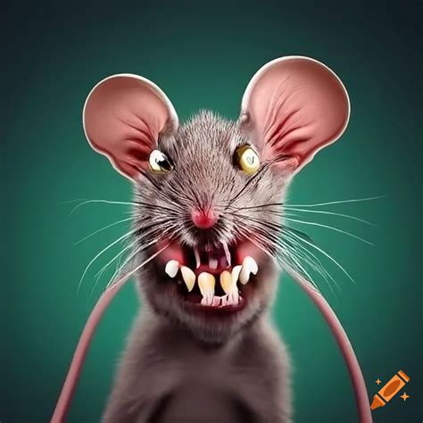 Funny mouse with large teeth on Craiyon