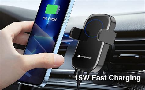 SEVENAIRE CH07 Car Wireless Charger, 15W Fast Charging, Auto-Clamping ...