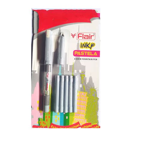 Flair Inky Pastela Model : 16508 White Color With 5 Catridge Fine Nib ...