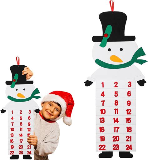 Felt Christmas Snowman Advent Calendars with 24 Day Pockets Xmas ...