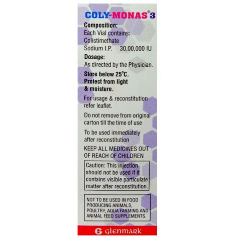 COLYMONAS VAIL 3ML INJECTION Price, Uses, Side Effects, Composition ...