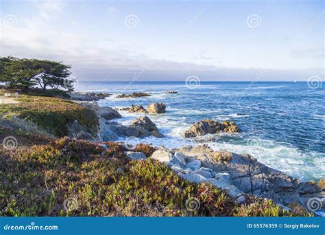 Seascape of Monterey Bay at Sunset in Pacific Grove, California, USA ...