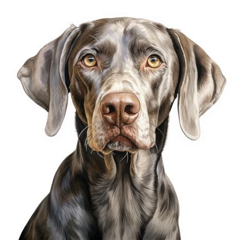 Realistic grey weimaraner painting detailed charcoal drawing on ...