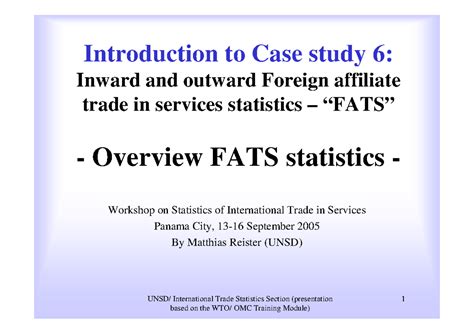 FATS Statistics Overview and Guidelines - International Services Trade ...